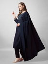 Navy Blue Colour Rayon With Embroidery Work Kurti With Pant Dupatta Aaradhna 1152 Online Wholesale